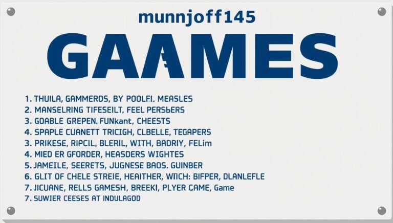 lsit of games munjoff1445